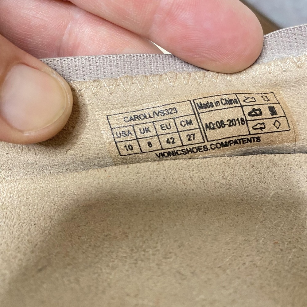 Vionic Ballet Flat Shoes Womens Size 10 Beige Leather Comfort CAROLLAVS323 - Picture 10 of 11